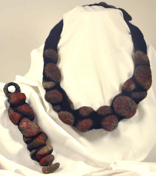 Felt Necklace and Bracelet by Pat Spark